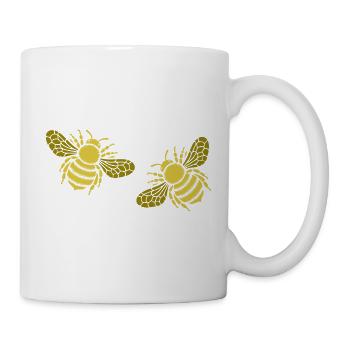 Deux abeilles dorées - Mug blanc - blanc - Droite