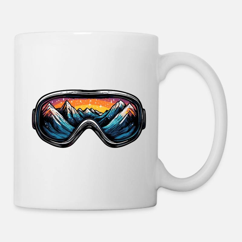 Ski Goggles Mountains Ski - Mug - white