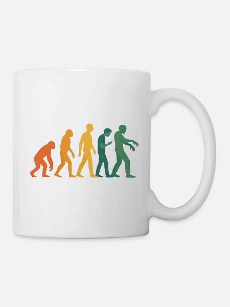 Evolution Silhouette Farbverlauf - Tasse - Weiß