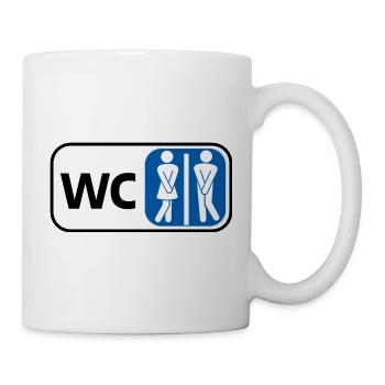  WC Silhouettes Hommes Femmes - Mug blanc - blanc - Droite