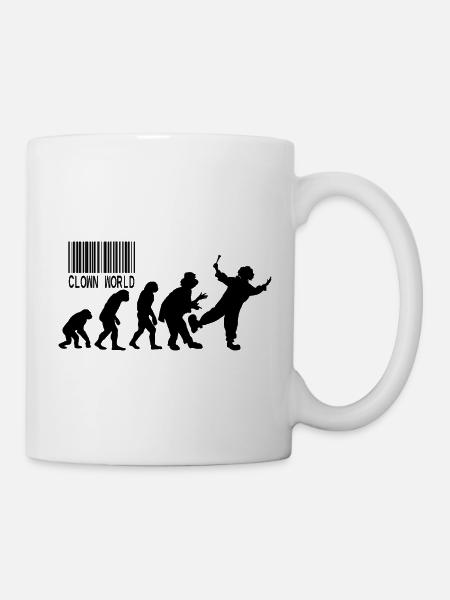 Parodie auf Clown World Evolution - Tasse - Weiß