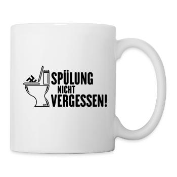 Spülung Nicht Vergessen! (Gegen Rechts / Black) - Tasse - Weiß - Rechts