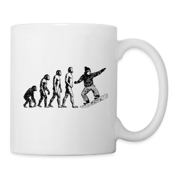 Evolution zum Snowboarder Grunge Design - Tasse - Weiß - Rechts