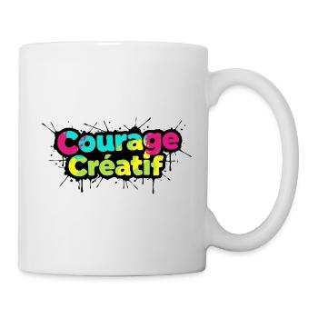 Courage Créatif Bunte Typografie - Tasse - Weiß - Rechts