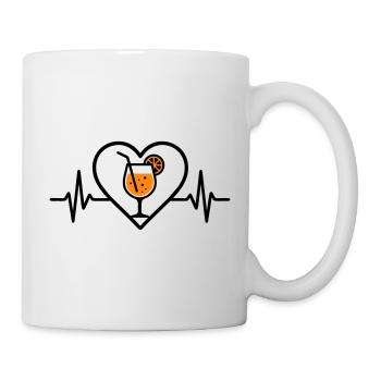 Spritz Heart Cocktail Orange Drink Glass - Mug - white - Right