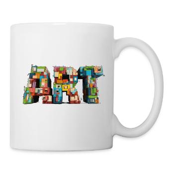 Motif Pixel ART coloré au look rétro - Mug blanc - blanc - Droite