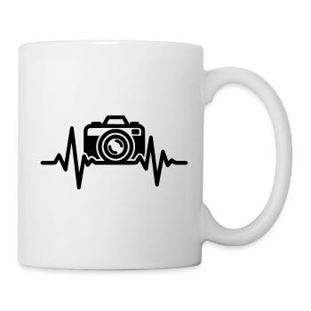 Kamera Herzschlag – Fotograf Geschenk - Tasse - Weiß - Rechts