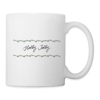 Holly Girlande Bordüre - Tasse - Weiß - Rechts