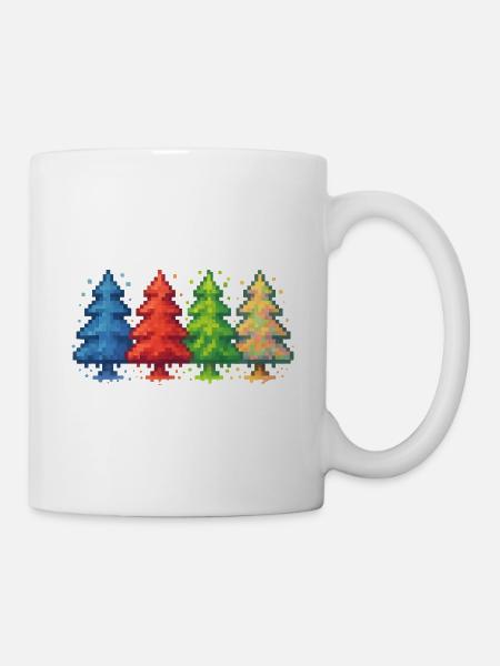 Pixelwald Weihnachtsbaum gaming - Tasse - Weiß
