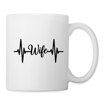 Wife Heartbeat Lettering Design - Mug - white - Right