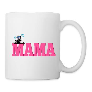 Schriftzug Mama Skifahren - Tasse - Weiß - Rechts