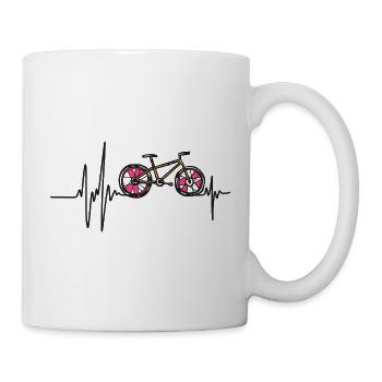 Bicycle Cycling Sport Road Heart Rhythm - Mug - white - Right