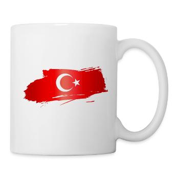 Türkische Flagge Pinselstrich - Tasse - Weiß - Rechts