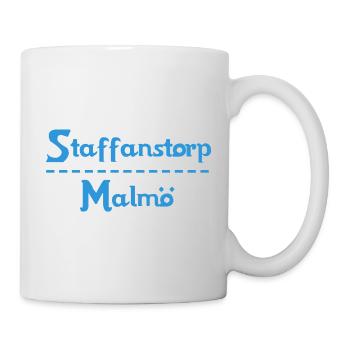 Staffanstorp – Malmö Himmelblaues Design - Tasse - Weiß - Rechts