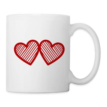 Herzen Symbol Hochzeit - Tasse - Weiß - Rechts