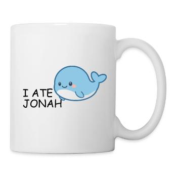 I Ate Jonah – Witziger Bibel Wal für Kinder - Tasse - Weiß - Rechts
