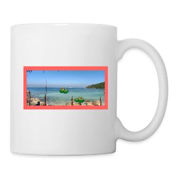 Beach photo with coconut - Mug - white - Right