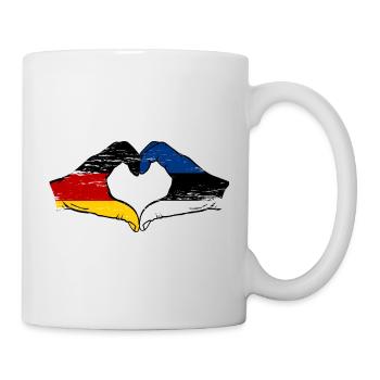 Deutschland Estland Flagge Herz used - Tasse - Weiß - Rechts