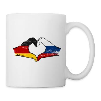 Germany Russia Flag Heart - Mug - white - Right