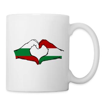 Drapeau Bulgarie Hongrie Mains en forme de cœur - Mug blanc - blanc - Droite