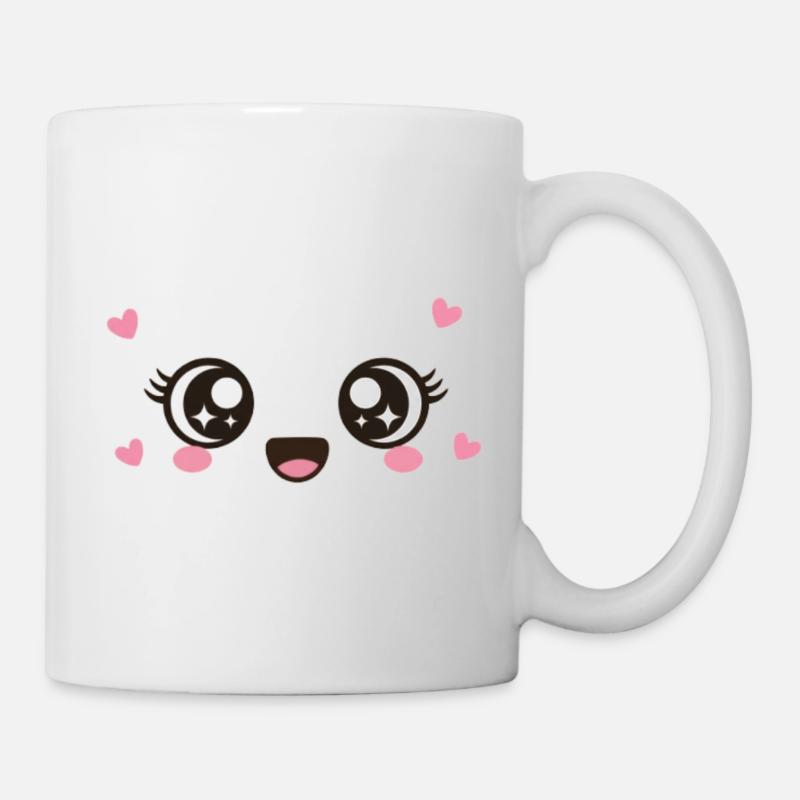 Kawaii Yeux mignons - Mug blanc - blanc