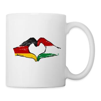 Deutschland Ungarn Flagge Herz used - Tasse - Weiß - Rechts