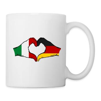 Italy Germany Flag Heart used - Mug - white - Right
