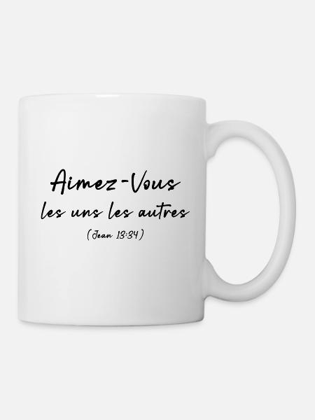 Liebt einander (Johannes 13,34) - Tasse - Weiß