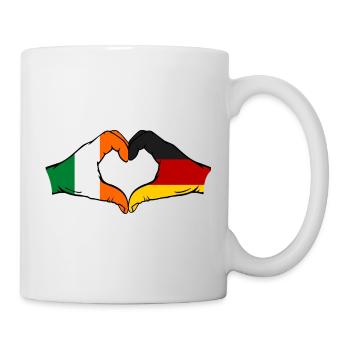 Irland Deutschland Flagge Hände Herzform used - Tasse - Weiß - Rechts