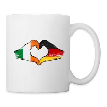 Ireland Germany Flag Hands Heart Shape - Mug - white - Right