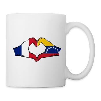 Frankreich Venezuela Flagge Hände Herzform - Tasse - Weiß - Rechts