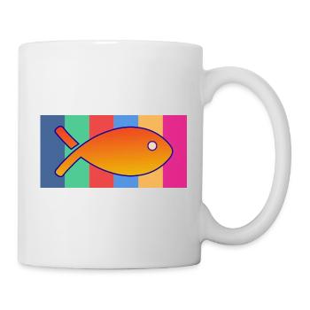 FISCH. SARDINE. APRILSCHERZ. MEER. OZEAN - Tasse - Weiß - Rechts