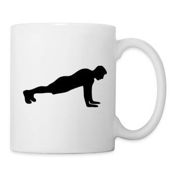 Liegestütz Fitness Silhouette - Tasse - Weiß - Rechts