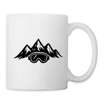 Icône de piste des montagnes de ski Ski Goggles - Mug blanc - blanc - Droite
