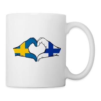 Mains en forme de cœur du drapeau Suède-Finlande - Mug blanc - blanc - Droite