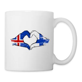 Islande Drapeau Finlande Mains Forme de cœur - Mug blanc - blanc - Droite