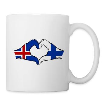 Islande Drapeau Finlande Mains Forme de cœur - Mug blanc - blanc - Droite