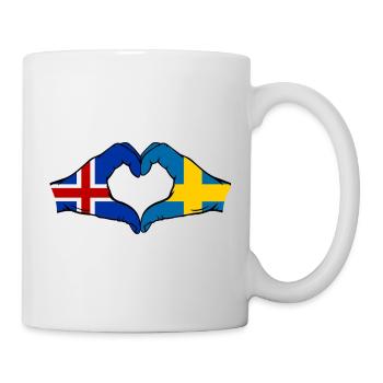 Islande Drapeau Suède Mains Forme de cœur - Mug blanc - blanc - Droite