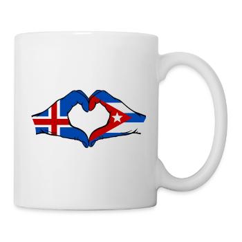 Cuba Island Flag Hands Heart - Mug - white - Right