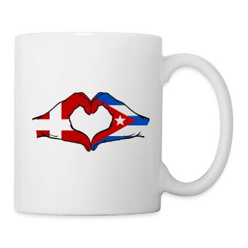 Dänemark Kuba Flagge Hände Herz - Tasse - Weiß - Rechts