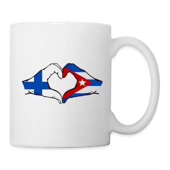 Finnland Kuba Flagge Hände Herz - Tasse - Weiß - Rechts