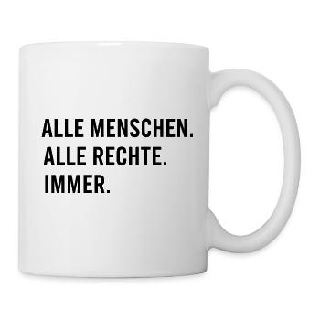 All people, all rights, always – anti-racism - Mug - white - Right