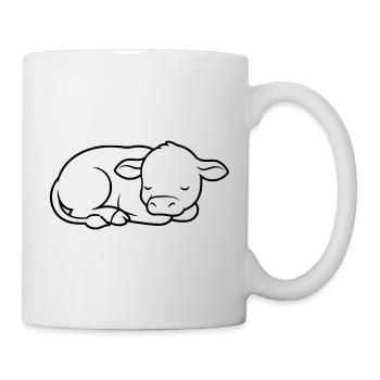 Sleeping Calf Cow Baby Cute - Mug - white - Right
