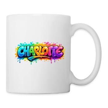 Graffiti  Charlotte Prénom cadeau idéal imprimable - Mug blanc - blanc - Droite