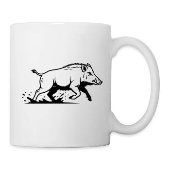 Wild Boar Running Hunting Nature Vector - Mug - white - Right