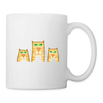3 Katzen - Tasse - Weiß - Rechts