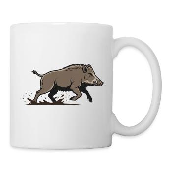 Boar Racing Attack Hunting - Mug - white - Right