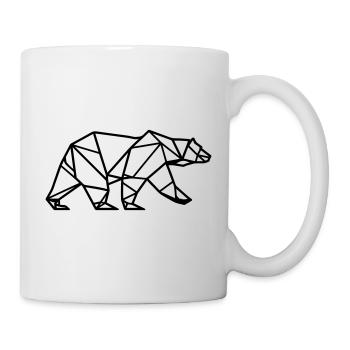 Eisbär Polar Bär Polygon Symbol - Tasse - Weiß - Rechts
