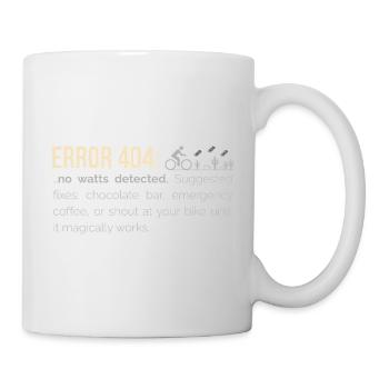 Sweat à capuche cyclable – 404 : Aucun watts détecté - Mug blanc - blanc - Droite