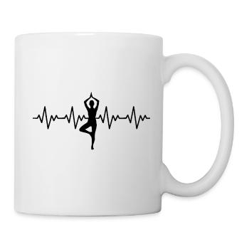Yoga ECG Battement de cœur - Mug blanc - blanc - Droite